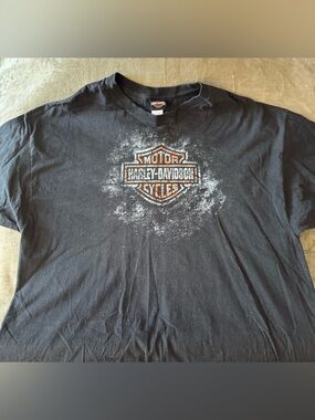 Harley-Davidson Black Short Sleeve Tee with Orange Logo